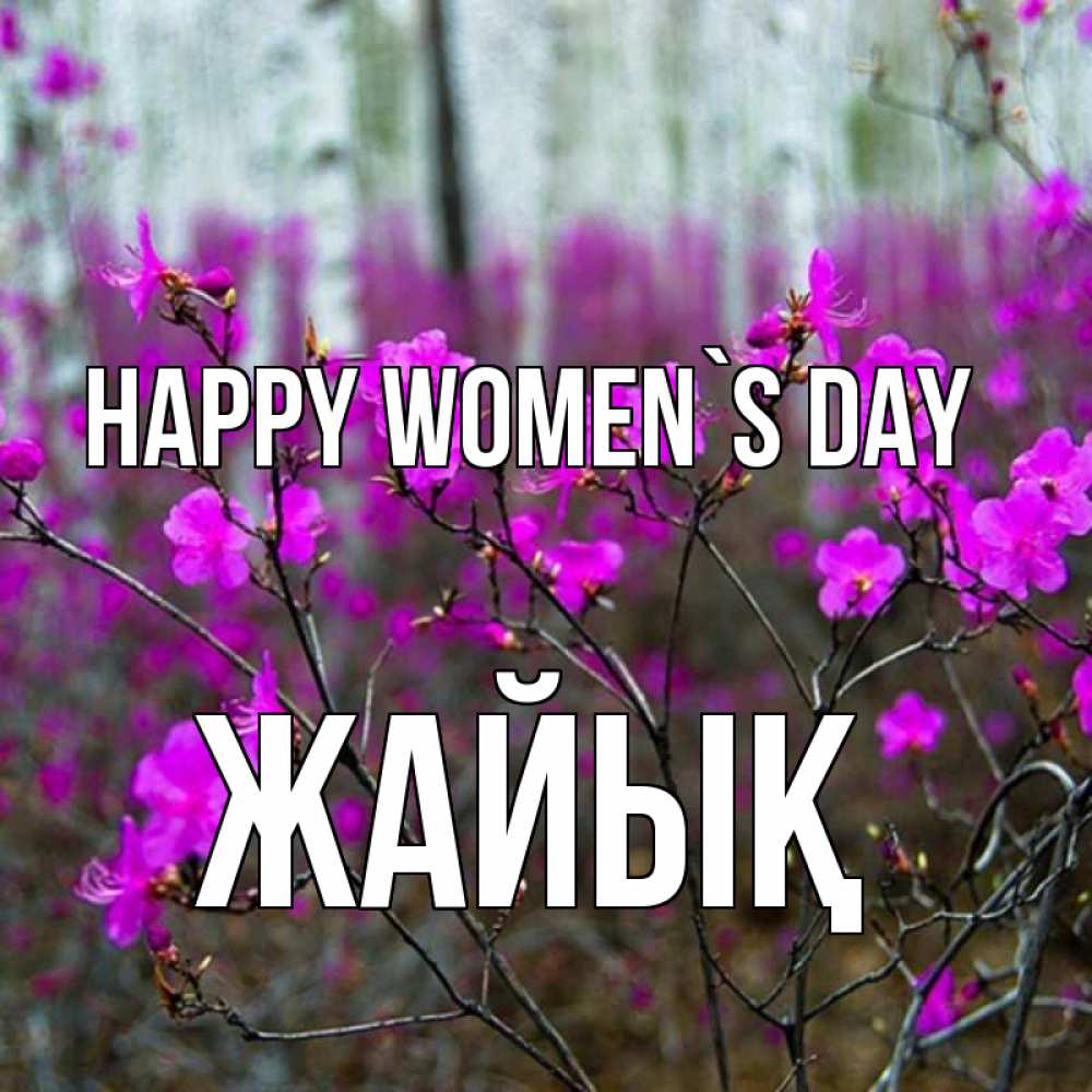 Greetings card с именем, Жайық happy women`s day дикие цветы Greetings with text for free download 